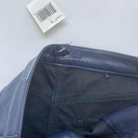 Guess Women’s Kelly Faux Leather Jeans  Straight Fit In Blue Size 28 - Picture 6 of 11